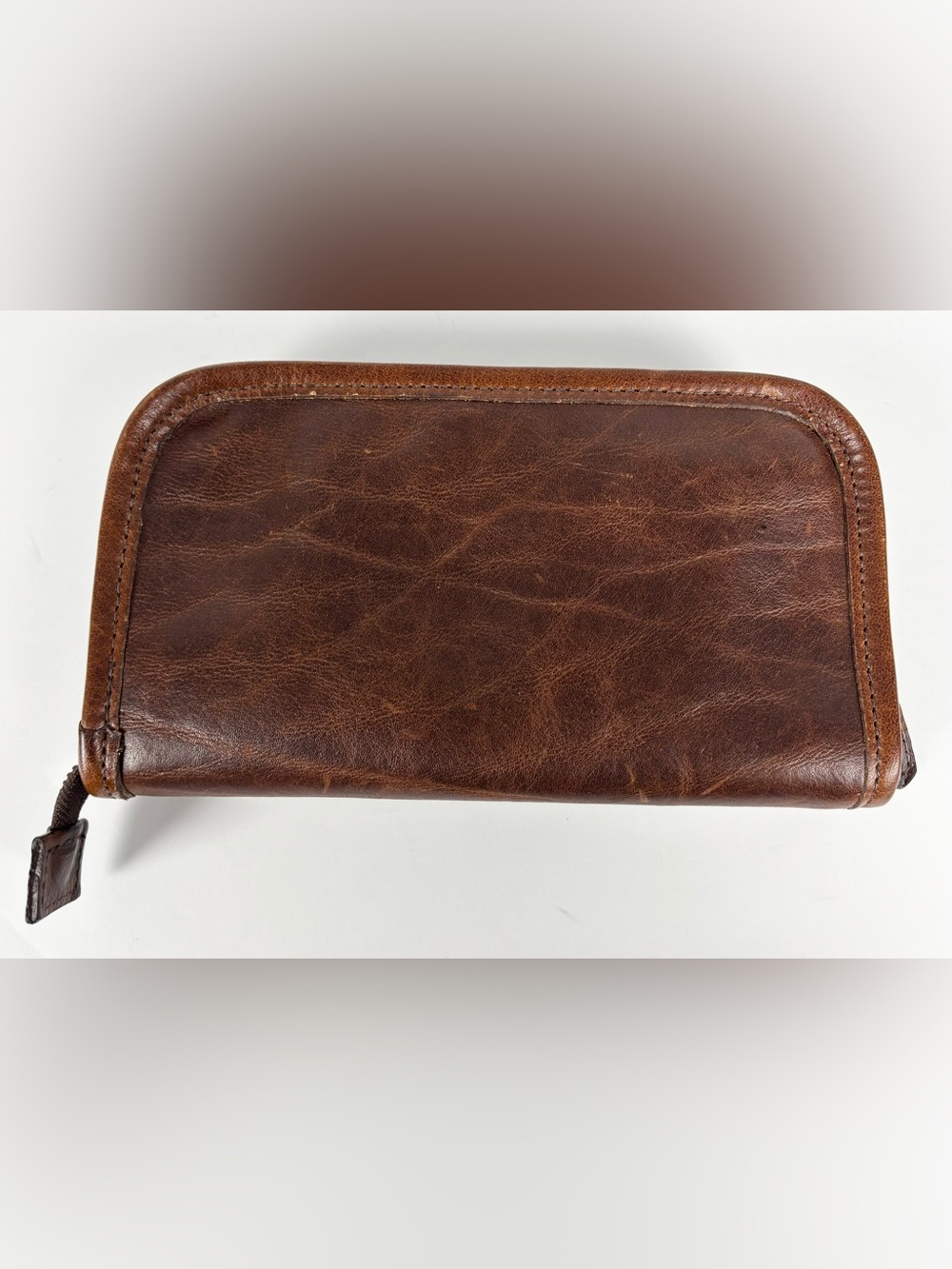 Moore & Giles Leather Shearling Lined Accessories Case in Titan Milled Brown